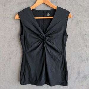 Patagonia Bandha Twist Front Tank Top Sz Large Black Athletic Sleeveless Shirt